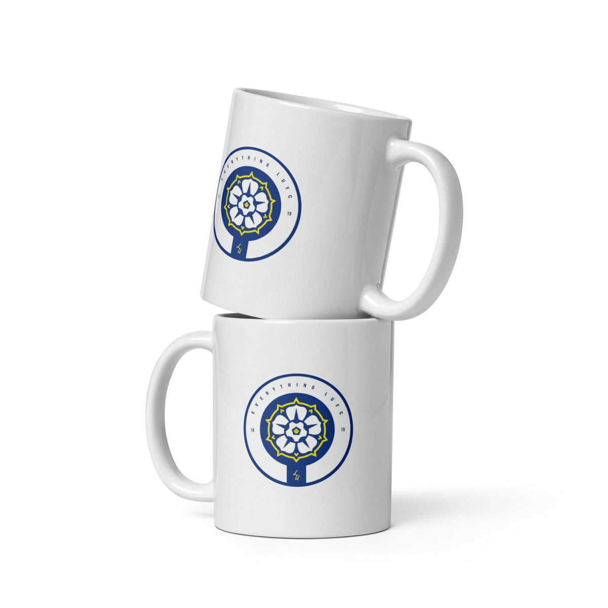 EverythingLUFC White Glossy Mug, featured image for the Leeds United 16-0 Lyn Oslo on this day post