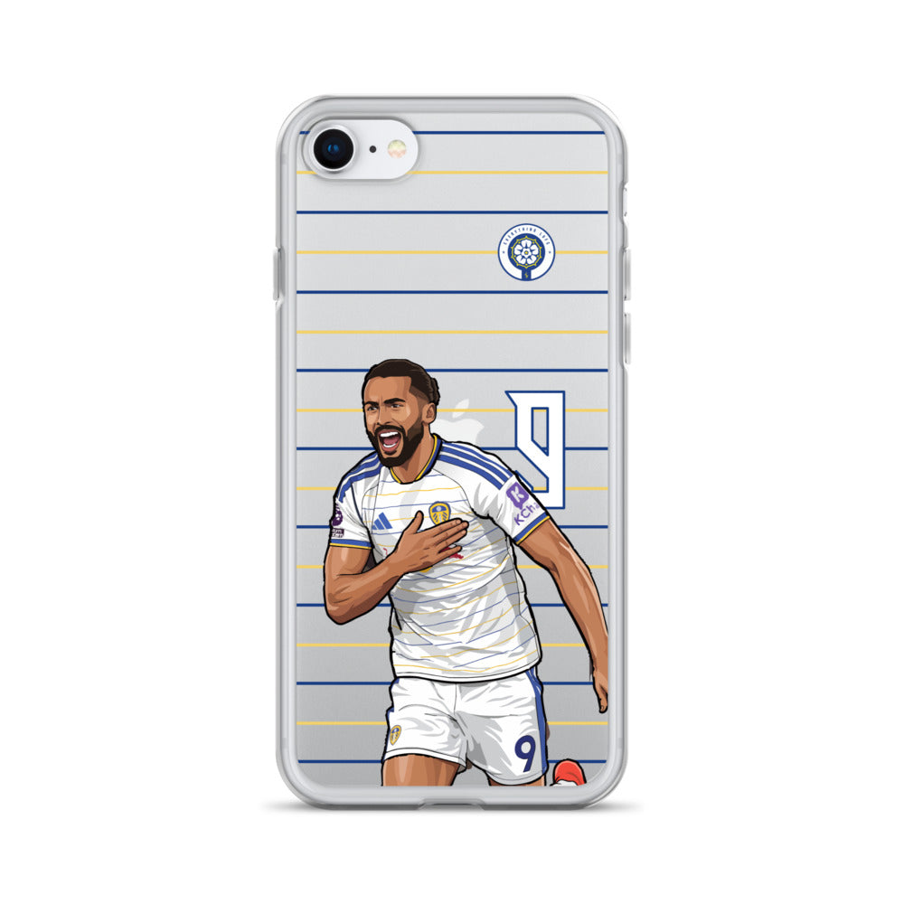 Clear hard iPhone case with Dominic Calvert-Lewin player photo graphic