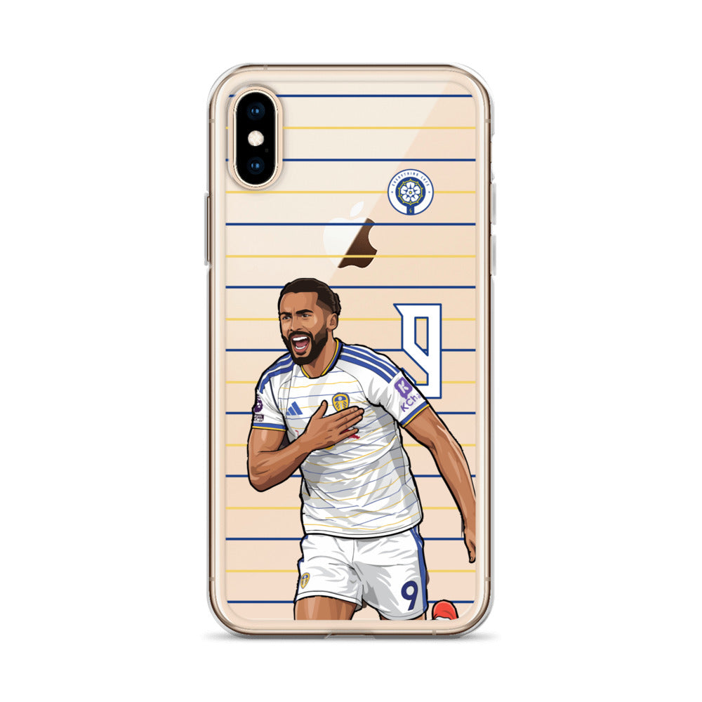 Clear hard iPhone case with Dominic Calvert-Lewin player portrait graphic
