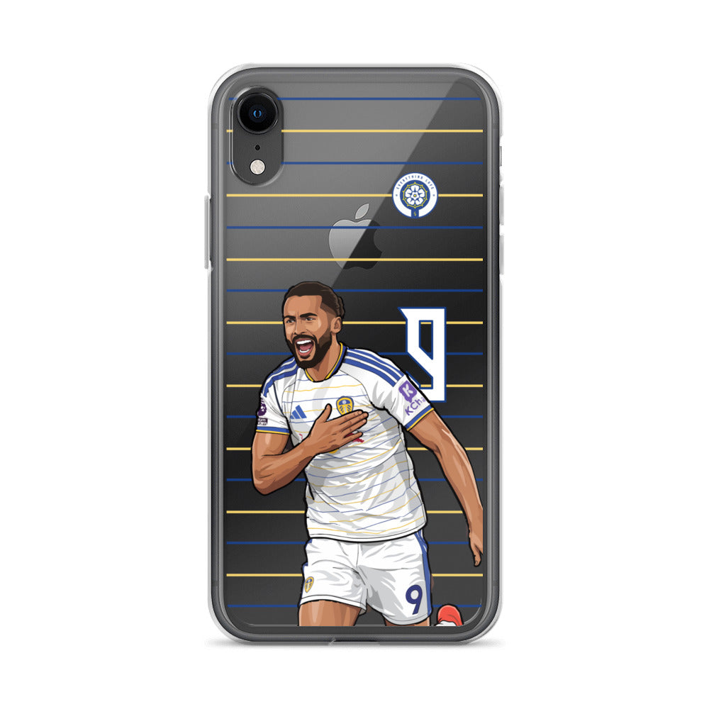 Dark-edged clear iPhone case with Dominic Calvert-Lewin player artwork